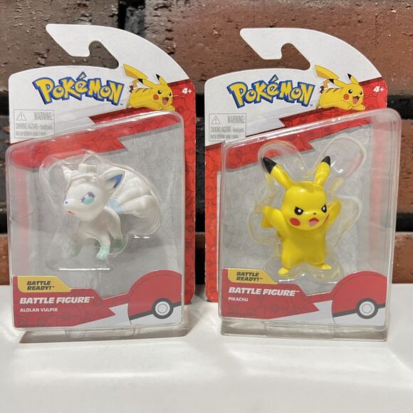 Pokemon Battle Figures ALOLAN VULPIX White Fox Pikachu Battle Ready 1.5” New - Picture 1 of 14
